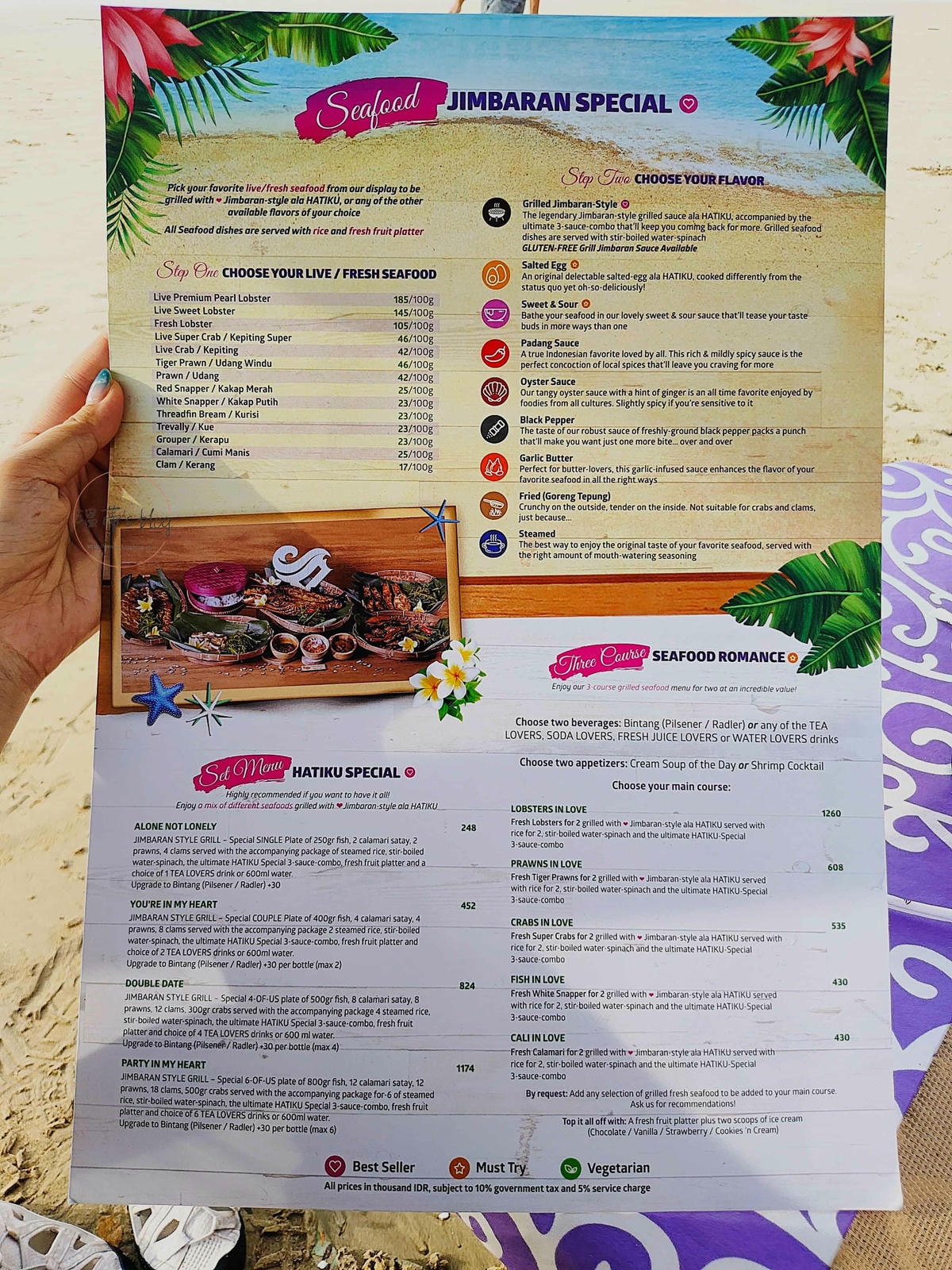 HATIKU Jimbaran 菜單