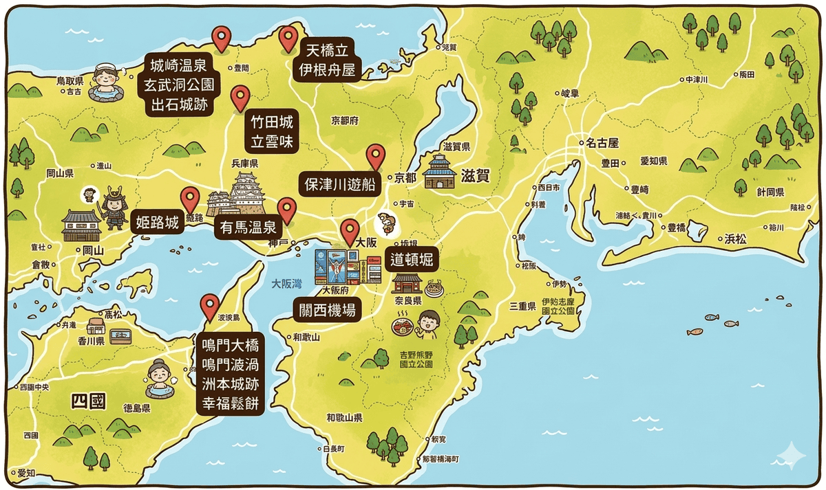 日本關西深度旅遊9天懶人包|關西自由行自駕路線新手也能照著玩 - 第4張圖 關西深度旅遊自由行9天行程