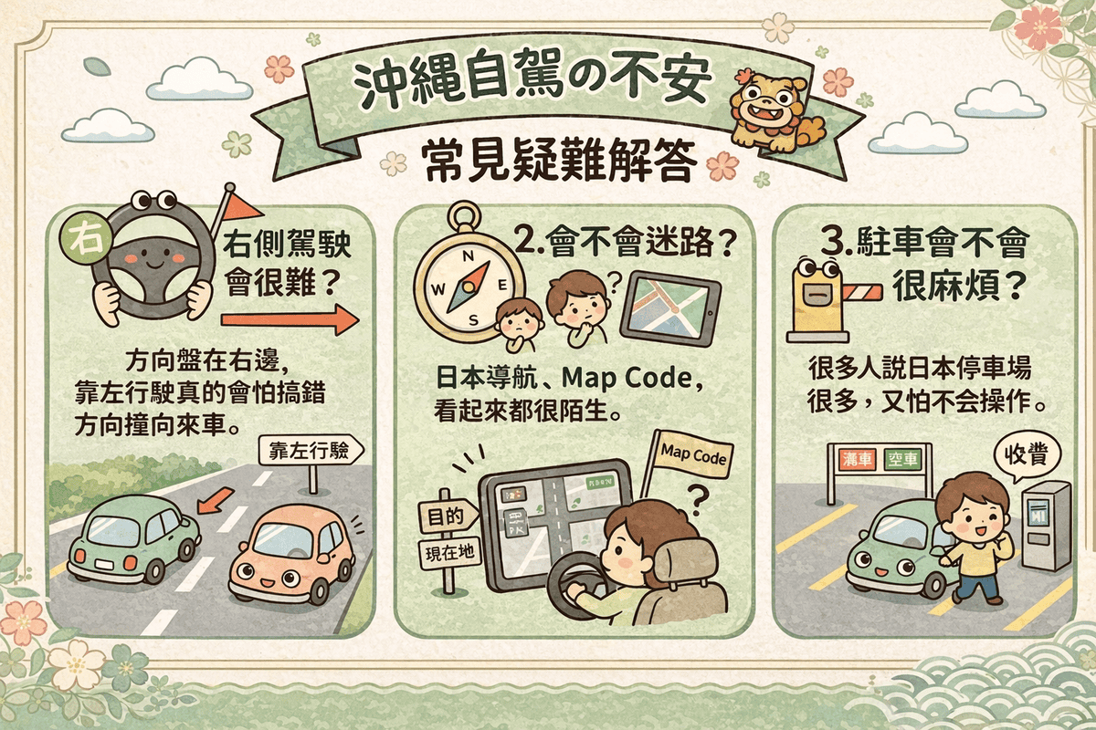 沖繩自駕真的不難?TIMES租車實測心得:新手最擔心的事一次說清楚 - 第2張圖 出發沖繩自駕前,我最擔心的3件事